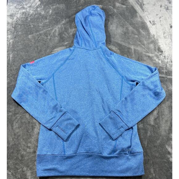 Adidas Ultimate Hoodie Women’s Medium Blue/Pink Embroidered Pull Over Sweater‎ - Picture 7 of 11